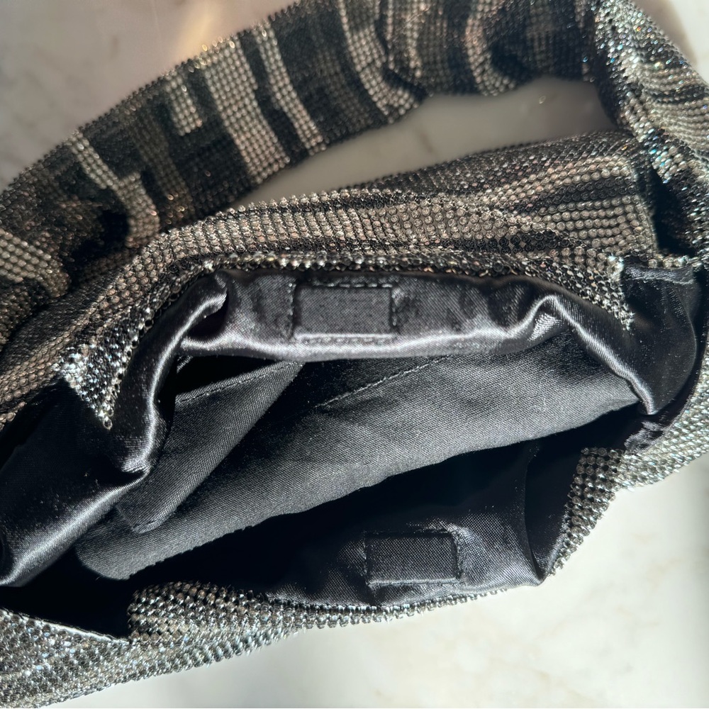 KARA Rhinestone striped shoulder hobo bag - Picture 11 of 11